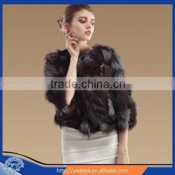 2015 Short Style Winter Charming Woman Clothing real Silver Fox Fur Coat
