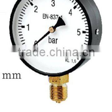 Pressure Gauge Steel Case Black Power Coated