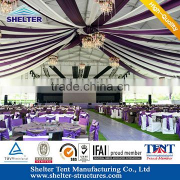 Luxury wedding tent for sale decorate beautiful curtain wedding tent strudy aluminum structure recycle use with long time