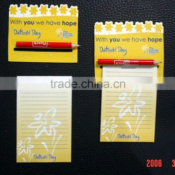 promotional magnetic notepad with pencil, souvenir magnet note