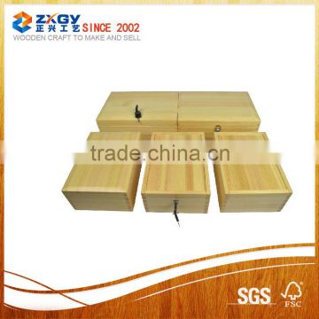 wholesale unfinished slid lid cheap solid wood box