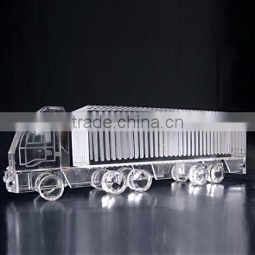 Hot sale crystal 3d laser engraved crystal car model, crystal crafts gift model