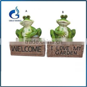 Handmade resin material decorative green frog figurines