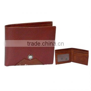 Lot of 200 New PU Leather Brown BiFold Metal Wallet