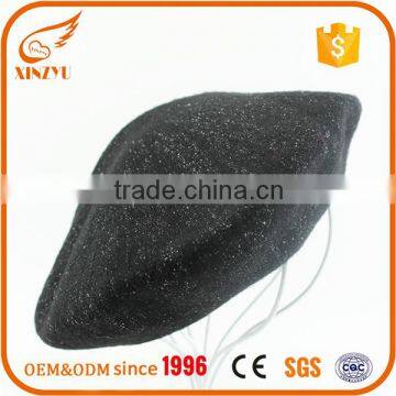 New arrive custom made beret hats wholesale french cheap black berets hat