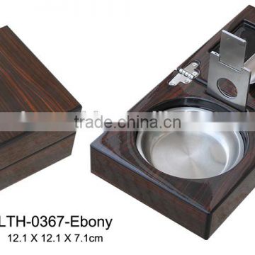 Walnut wooden cigar ashtray LTH-0367-Walnut