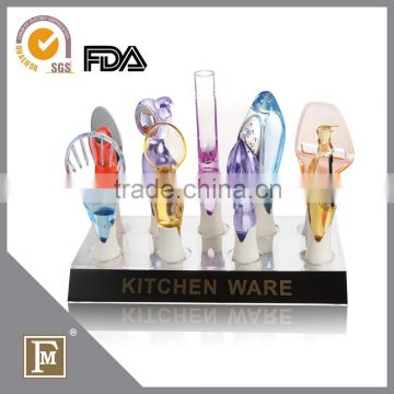 Kitchen accessories colorful acrylic kitchen utensils with holder