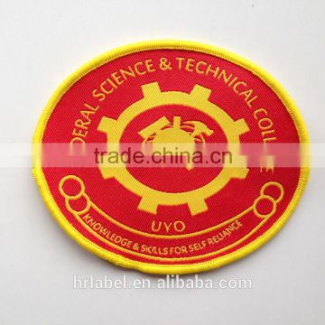 laser cut computerlized woven patch with marrow