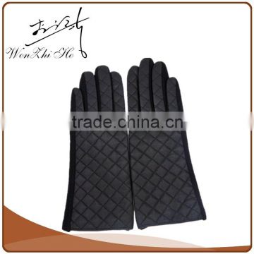 Leather Coated Woolen Touchscreen Gloves Male Winter