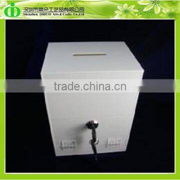 Factory Hot Sell Donation Money Box/White Donation Box/Lockable White Donation Box