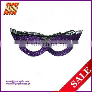 Fashion purple glittered fabric Party face mask