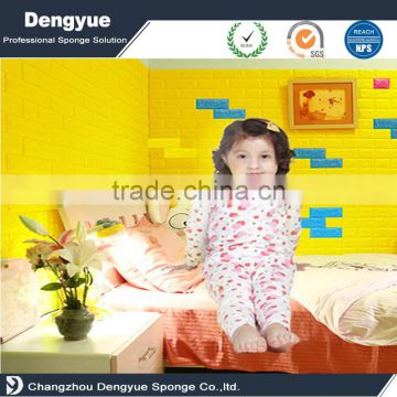 Multi color option Waterpoof safe brick stone 3d wallpaper self adhesive for kids