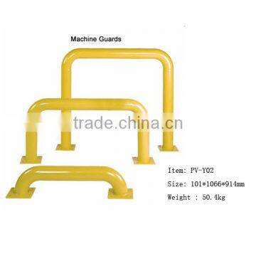 U-shaped yellow powder coated bollards