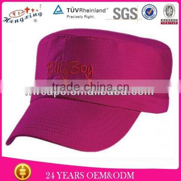 latest design fitted custom red round top fashion cap for girls