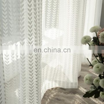 New jacquard pattern modern American style sheer curtains for the living room