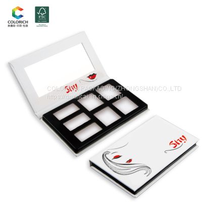 Customized morphe palette packaging box with empty paper cardboard container empty eyeshadow palettes tropical eyeshadow palette