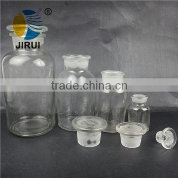 clear glass reagent bottle with glass lid
