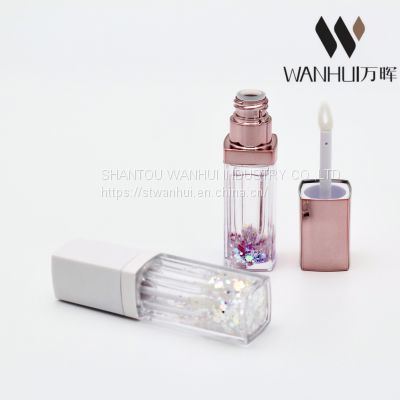 LP004 Empty Cosmetic Liquid Lip Gloss Tube Container Lipstick Screen Printing Square Hot Stamping Screw