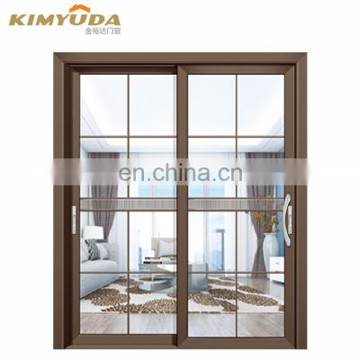 Custom Villa Aluminum Door Models Tempered Glass Upper Tracks Sliding Door
