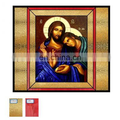 Customized patterned Cathedral Vintage Architectural Stained Glass Church Windows DecorationTransparent Tiffany Stained Glass