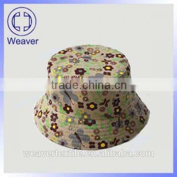 Stylish cheep khaki printing flower bucket hats