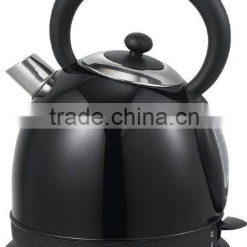 Black color stainless steel water kettle with Boil dry protection & 360 degree cordless