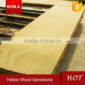 Yellow wooden vein Sandstone wall&floor tile,landscape stone honed                        
                                                Quality Choice