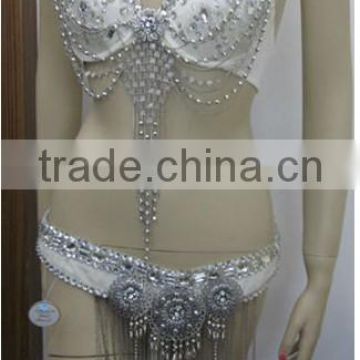 silver belly dance costumes prices(XF-018)