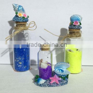 new souvenir item polyresin seagull and wishing bottle