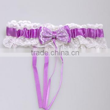 Soft Ribbon Lace Wedding Garter,Sexy Bridesmaid Garter With Ribbon Bow