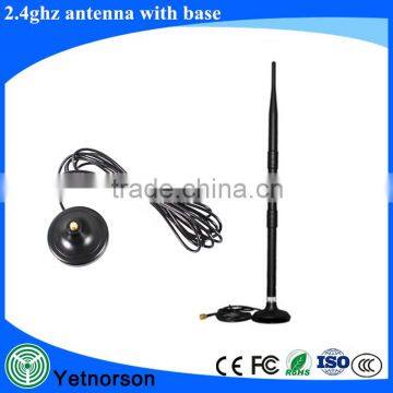 High gain 9dbi wifi 2.4GHz rubber antenna with magnetic base