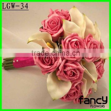 Artificial rose flower and calla lily wedding bouquet holders