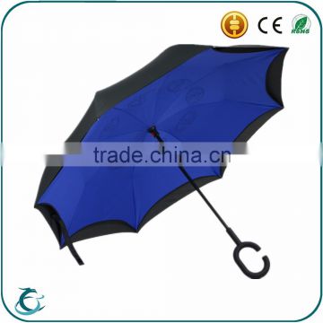 Newly-developed custom print C style handle inside out inverted umbrella