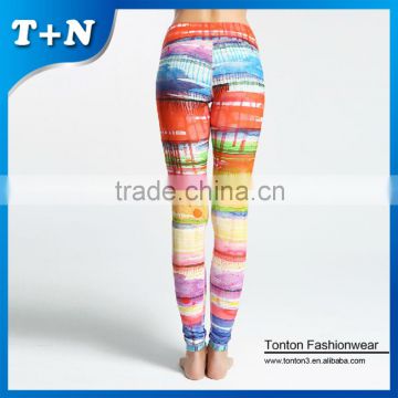 Rainbow color high rise full length tights sublimation leggings