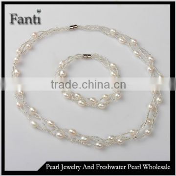 Cheap pearl set/Latest freshwater pearl set designs
