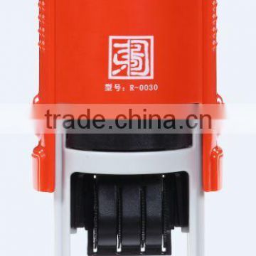 Free sample FactoryHongTu Round 30mm Black Red plastics Office use rubber maker automatic stamp