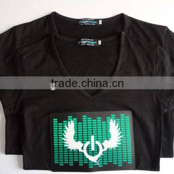 high quality customized design el lighting t-shirt