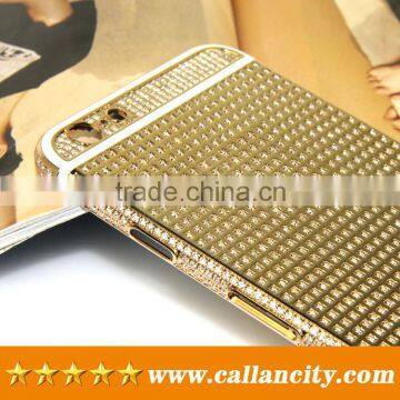 Factory sale back cover housing with diamonds 24k gold for iPhone 6 6s plus