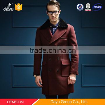 80% Woolen jacket with over-size collar cashmere europen style winter jacket business coat