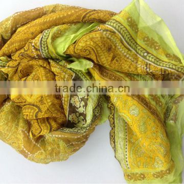 250*114cm screen printed lady pure silk scarf OEM welcomed