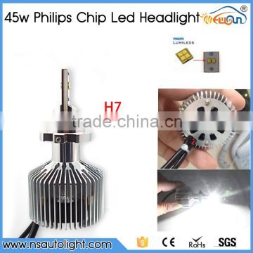 Best seller P hilip 45W 4500LM H7 led headlight, H7 led headlight for motorcycle Car Truck