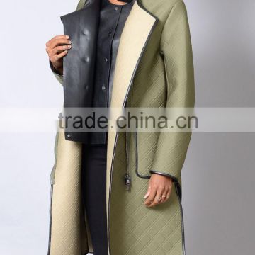 top fashion design structured fashion cycle neoprene lady overcoat