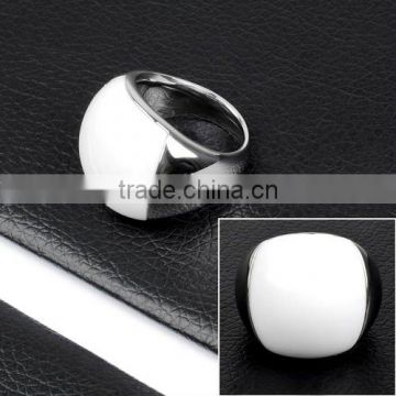 2012Newest Design Stainless Steel Bright White Stone Costume Ring Jewelry(DR10170)