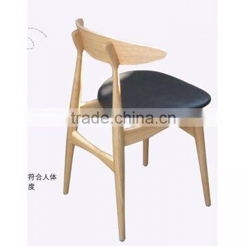 Top Grade Ash Solid Wood Leather Luxury Dining Chair