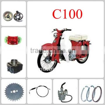c100 motorcycle parts rear wheel/front rim/guard comp/speedometer gear/Seat assy to South America market from China