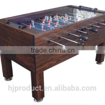 hot sell 4.5ft coin operated soccer table classic sport foosball table glass top