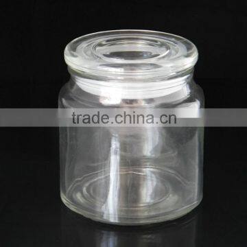hot sale clear 12oz candle jar with glass lid for home decoration
