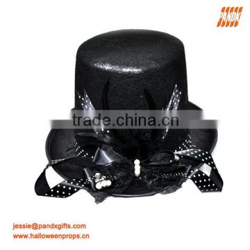 Fashion and Magic black top hat with ribbon