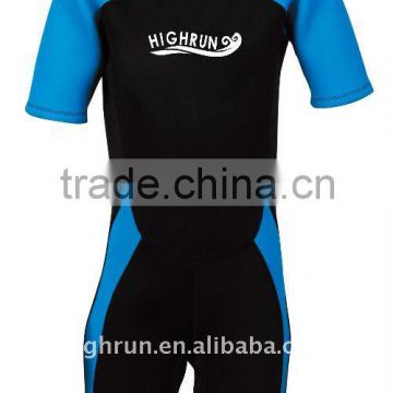 Kid's Neoprene Black and Blue Shorty Surfing Suit and Wetsuit