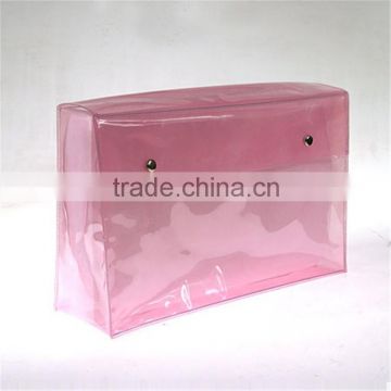 Custom Ladies Cosmetic PVC Plastic Packaging Bags With Button